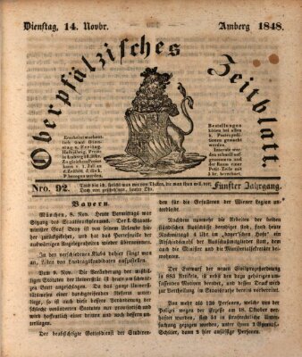 Oberpfälzisches Zeitblatt (Amberger Tagblatt) Dienstag 14. November 1848