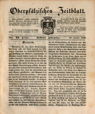 Oberpfälzisches Zeitblatt (Amberger Tagblatt) Freitag 26. Januar 1849
