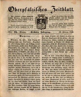 Oberpfälzisches Zeitblatt (Amberger Tagblatt) Montag 26. Februar 1849