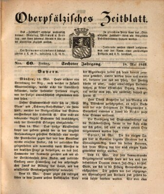 Oberpfälzisches Zeitblatt (Amberger Tagblatt) Freitag 18. Mai 1849