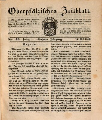 Oberpfälzisches Zeitblatt (Amberger Tagblatt) Freitag 25. Mai 1849