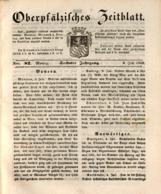 Oberpfälzisches Zeitblatt (Amberger Tagblatt) Montag 9. Juli 1849