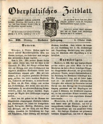 Oberpfälzisches Zeitblatt (Amberger Tagblatt) Montag 8. Oktober 1849