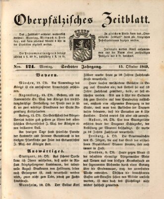 Oberpfälzisches Zeitblatt (Amberger Tagblatt) Montag 15. Oktober 1849