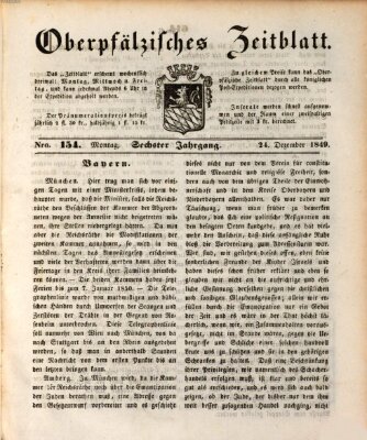 Oberpfälzisches Zeitblatt (Amberger Tagblatt) Montag 24. Dezember 1849