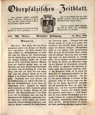 Oberpfälzisches Zeitblatt (Amberger Tagblatt) Montag 18. März 1850