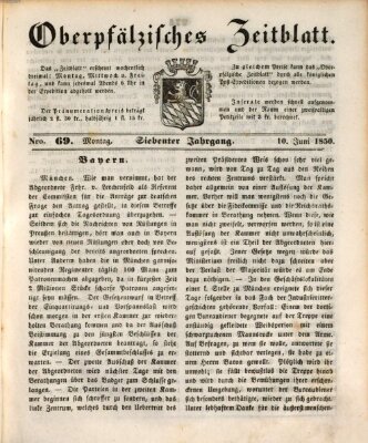 Oberpfälzisches Zeitblatt (Amberger Tagblatt) Montag 10. Juni 1850