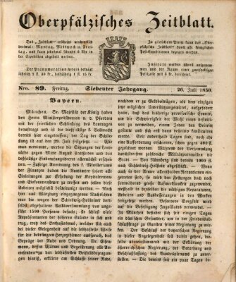 Oberpfälzisches Zeitblatt (Amberger Tagblatt) Freitag 26. Juli 1850