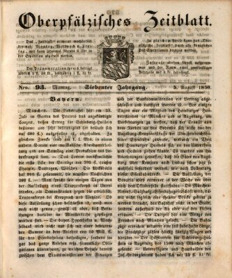Oberpfälzisches Zeitblatt (Amberger Tagblatt) Montag 5. August 1850