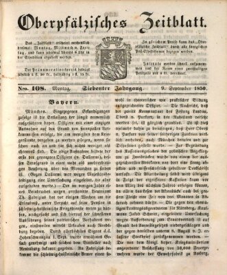 Oberpfälzisches Zeitblatt (Amberger Tagblatt) Montag 9. September 1850