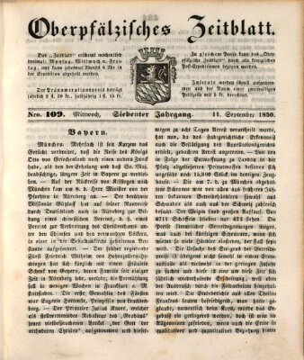 Oberpfälzisches Zeitblatt (Amberger Tagblatt) Mittwoch 11. September 1850