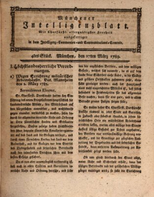 Münchner Intelligenzblatt Freitag 27. März 1789