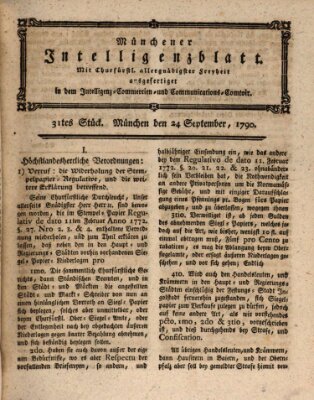 Münchner Intelligenzblatt Freitag 24. September 1790