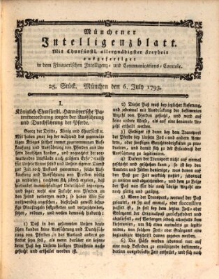 Münchner Intelligenzblatt Samstag 6. Juli 1793