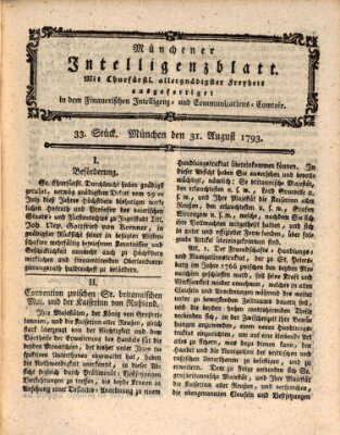 Münchner Intelligenzblatt Samstag 31. August 1793