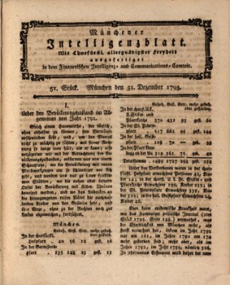 Münchner Intelligenzblatt Dienstag 31. Dezember 1793