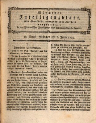 Münchner Intelligenzblatt Freitag 6. Juni 1794