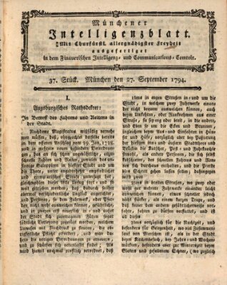 Münchner Intelligenzblatt Samstag 27. September 1794
