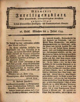 Münchner Intelligenzblatt Donnerstag 9. Juli 1795