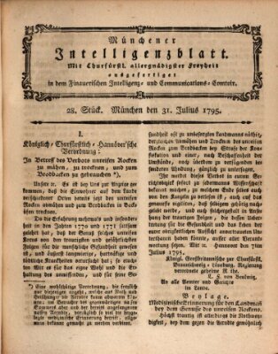 Münchner Intelligenzblatt Freitag 31. Juli 1795