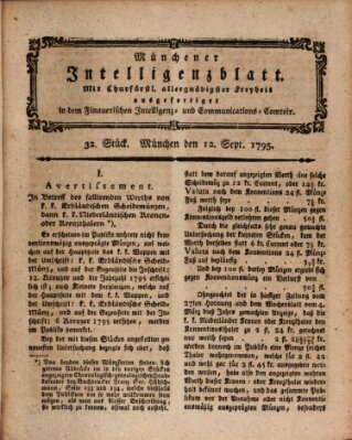 Münchner Intelligenzblatt Samstag 12. September 1795