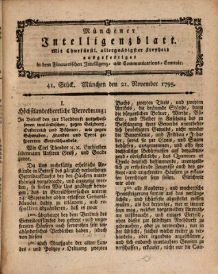 Münchner Intelligenzblatt Samstag 21. November 1795