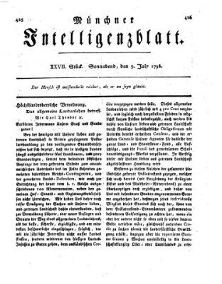 Münchner Intelligenzblatt Samstag 9. Juli 1796