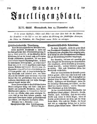 Münchner Intelligenzblatt Samstag 19. November 1796