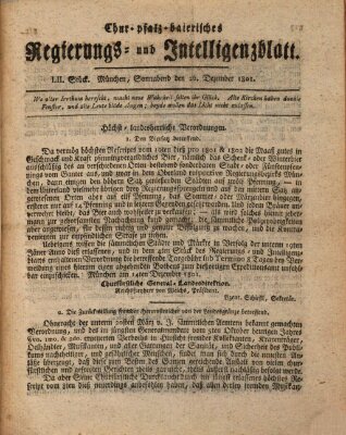Chur-pfalz-baierisches Regierungs- und Intelligenz-Blatt (Münchner Intelligenzblatt) Samstag 26. Dezember 1801