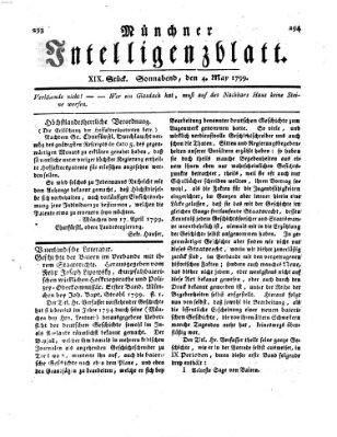 Münchner Intelligenzblatt Samstag 4. Mai 1799