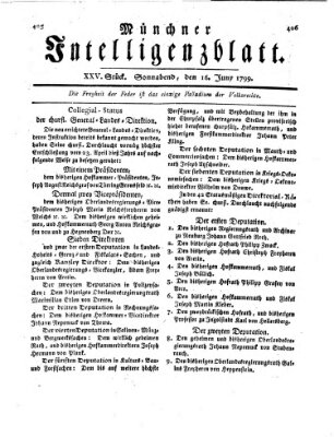 Münchner Intelligenzblatt Sonntag 16. Juni 1799