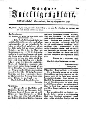 Münchner Intelligenzblatt Samstag 14. September 1799