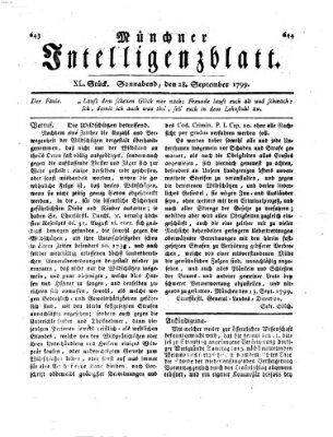 Münchner Intelligenzblatt Samstag 28. September 1799