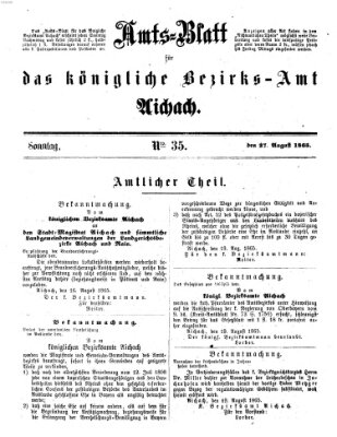 Amtsblatt für das Bezirksamt und Amtsgericht Aichach Sonntag 27. August 1865