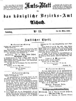 Amtsblatt für das Bezirksamt und Amtsgericht Aichach Sonntag 25. März 1866