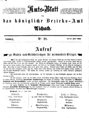 Amtsblatt für das Bezirksamt und Amtsgericht Aichach Sonntag 8. Juli 1866