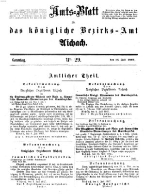 Amtsblatt für das Bezirksamt und Amtsgericht Aichach Sonntag 14. Juli 1867