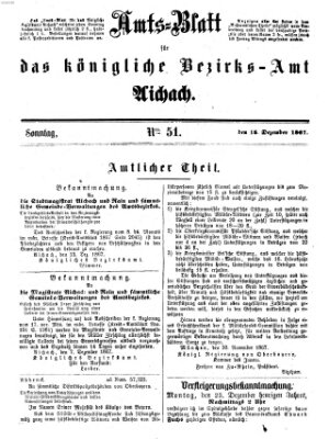 Amtsblatt für das Bezirksamt und Amtsgericht Aichach Sonntag 15. Dezember 1867