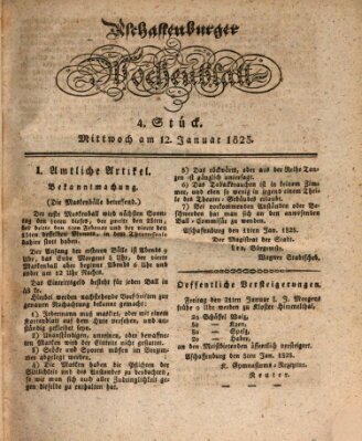 Aschaffenburger Wochenblatt (Aschaffenburger Zeitung) Mittwoch 12. Januar 1825