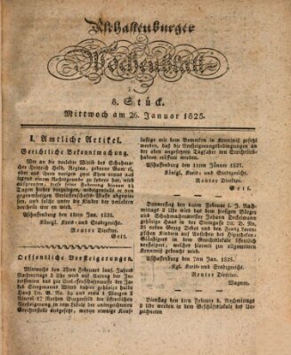 Aschaffenburger Wochenblatt (Aschaffenburger Zeitung) Mittwoch 26. Januar 1825