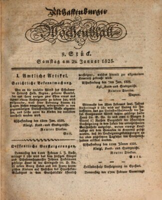 Aschaffenburger Wochenblatt (Aschaffenburger Zeitung) Samstag 29. Januar 1825