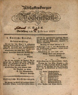 Aschaffenburger Wochenblatt (Aschaffenburger Zeitung) Mittwoch 23. Februar 1825