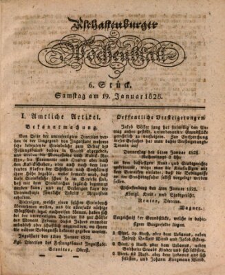 Aschaffenburger Wochenblatt (Aschaffenburger Zeitung) Samstag 19. Januar 1828