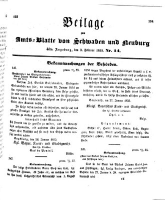 Königlich Bayerisches Kreis-Amtsblatt von Schwaben und Neuburg Freitag 9. Februar 1855