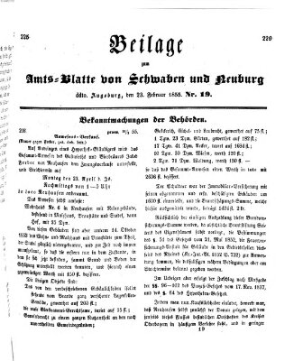 Königlich Bayerisches Kreis-Amtsblatt von Schwaben und Neuburg Freitag 23. Februar 1855