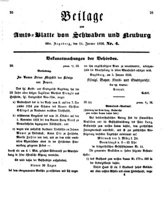 Königlich Bayerisches Kreis-Amtsblatt von Schwaben und Neuburg Freitag 11. Januar 1856