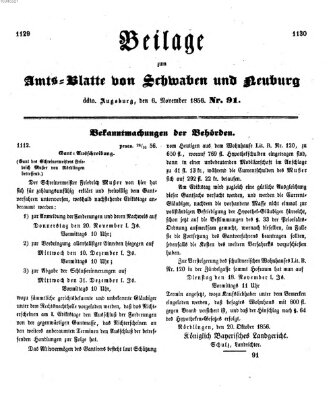 Königlich Bayerisches Kreis-Amtsblatt von Schwaben und Neuburg Donnerstag 6. November 1856