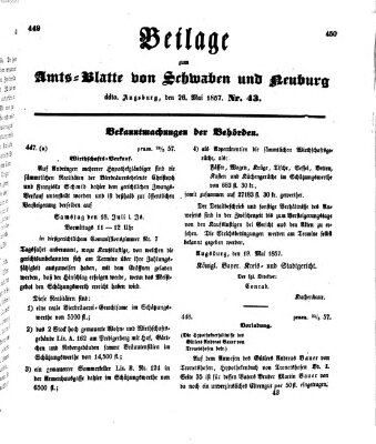 Königlich Bayerisches Kreis-Amtsblatt von Schwaben und Neuburg Dienstag 26. Mai 1857