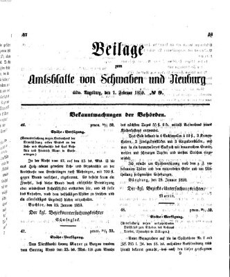 Königlich Bayerisches Kreis-Amtsblatt von Schwaben und Neuburg Dienstag 1. Februar 1859