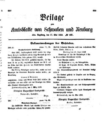 Königlich Bayerisches Kreis-Amtsblatt von Schwaben und Neuburg Freitag 27. Mai 1859